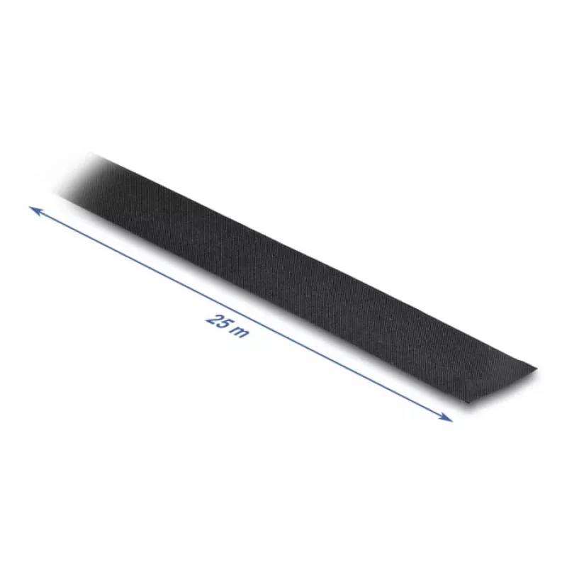 Taśma tekstylna DeLOCK 25 m x 25 mm odrywalna samoprzylepna czarna