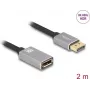 DeLOCK kabel przedłużający DisplayPort 8K 60 Hz 2 m szary metal bez zatrzasku
