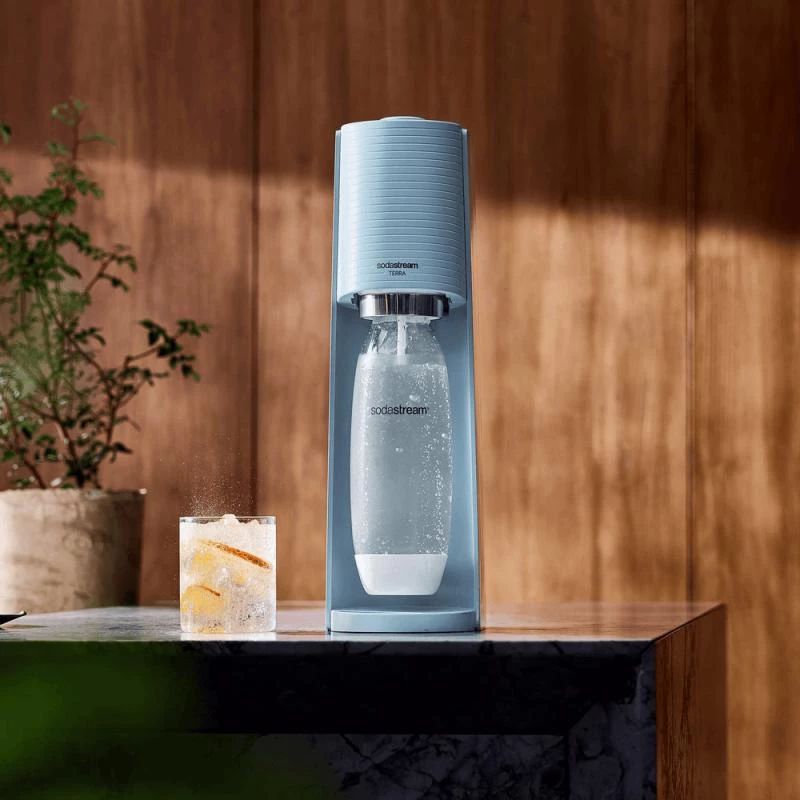 SodaStream Soda Maker Terra jasnoniebieski QC z CO2 i butelką PET 1 l