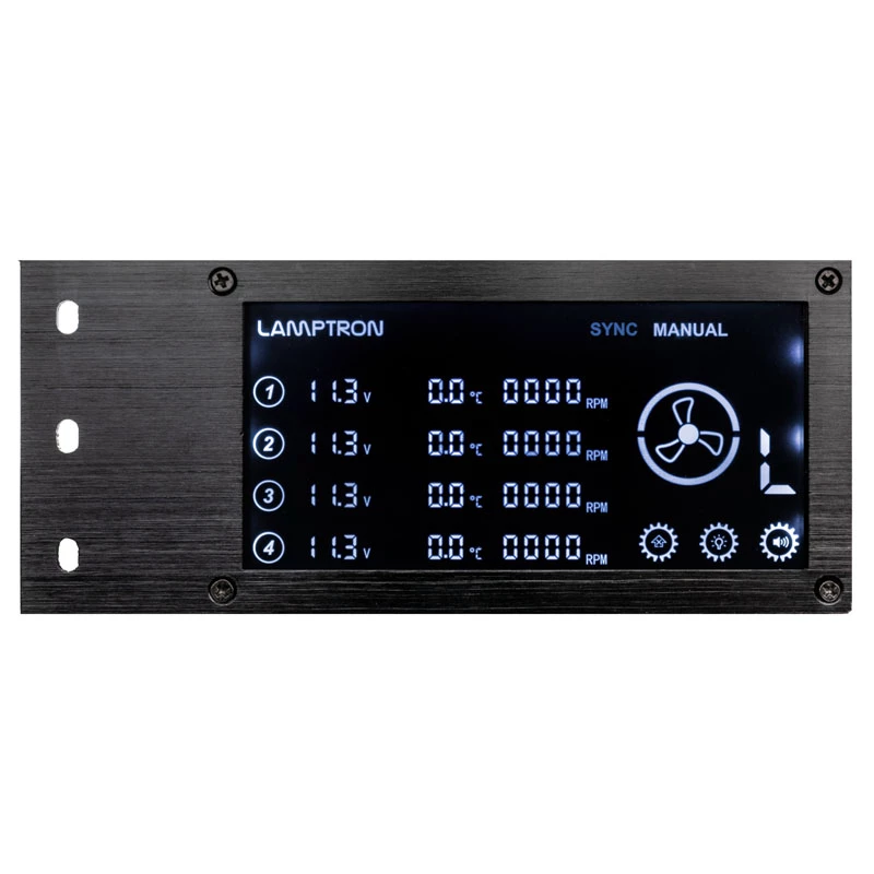 Kontroler wentylatorów i RGB Lamptron RW460 do systemów chłodzenia wodnego — czarny