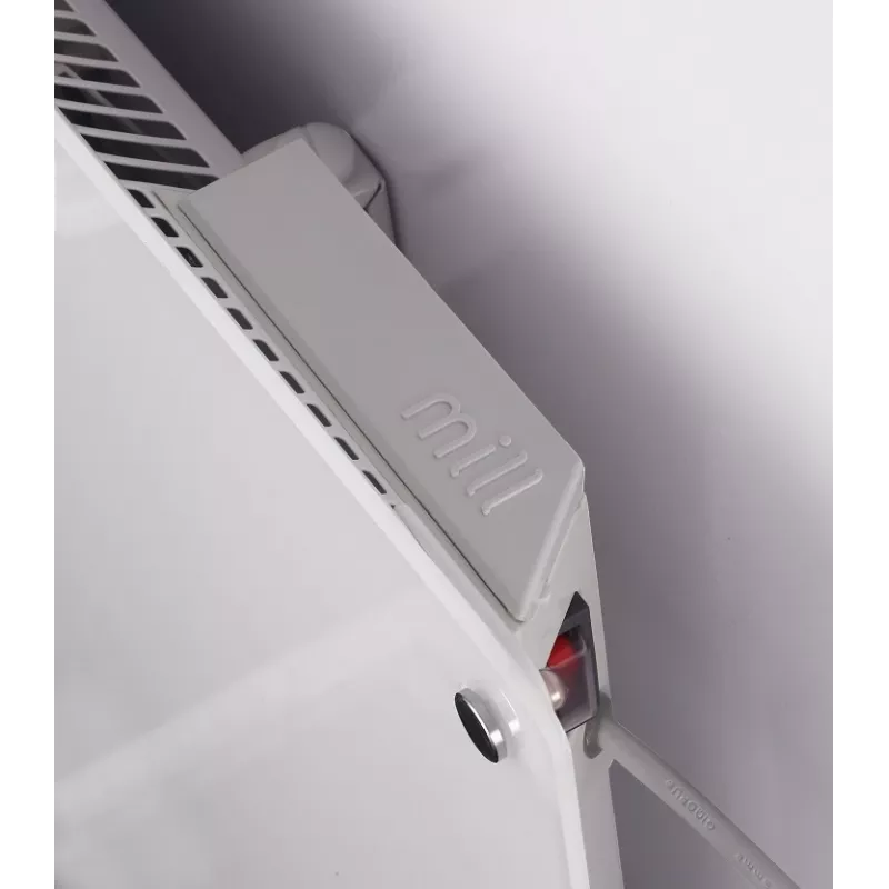 Mill | Grzejnik | MB800L DN Glass | Grzejnik panelowy | 800 W | Liczba poziomów mocy 1 | Odpowiedni do pomieszczeń do 10-14 m² | Biały | IPX4
