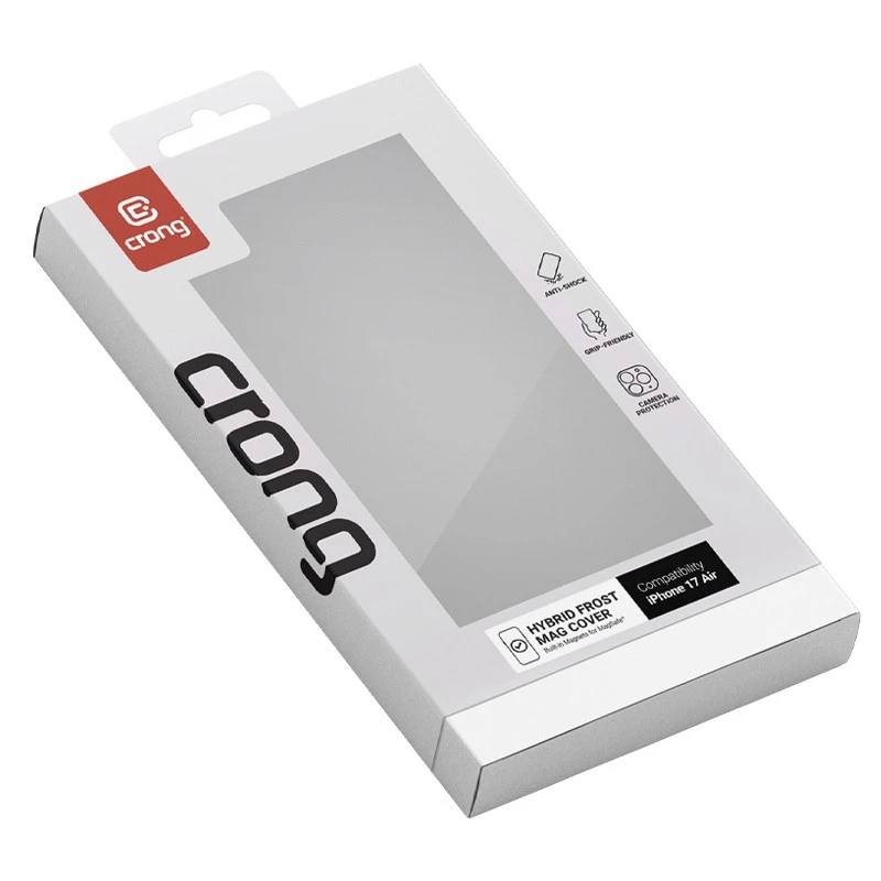 Kompatybilne z MagSafe hybrydowe etui ochronne Crong do iPhone'a — Frost Czarny (model CRGHFMIP1766ABLK)