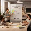 Tablica suchościeralna Ergo Office ER-305 — wolnostojąca magnetyczna tablica biała na kółkach, stal, biały
