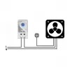 Termostat DELOCK 66823, obudowa z tworzywa sztucznego IP20, 30 W, 250 V, 10 A, 43×60×33 mm, niebieski/szary