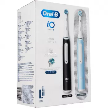 Szczoteczka elektryczna BRAUN Oral-B iO Series 3N — czarno-niebieska, 2 uchwyty
