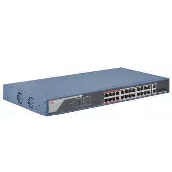 Przełącznik sieciowy Hikvision DS-3E1326P-EI — 26 portów, przepustowość przełączania 14,8 Gbps