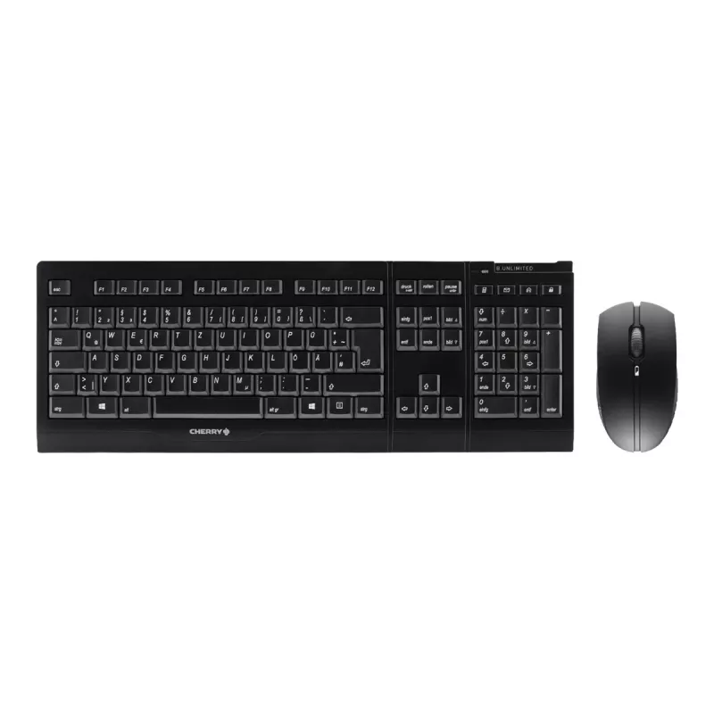 CHERRY B.UNLIMITED 3.0 klawiatura z myszką biurowa RF Wireless niemiecka czarna