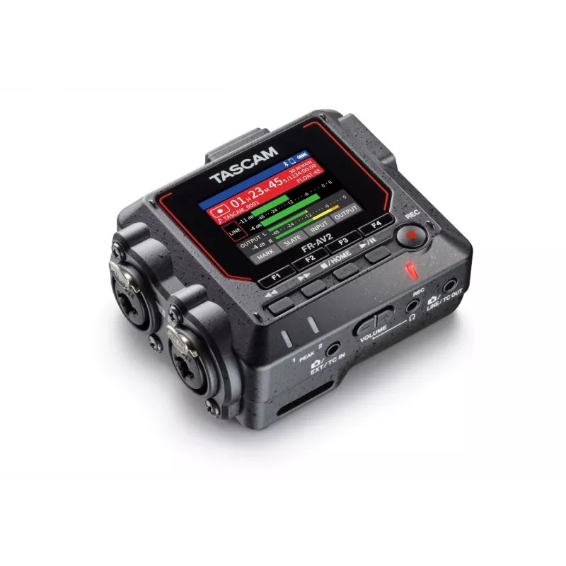 Przenośny rejestrator audio Tascam FR2-AV — 2-ścieżkowy, 2 wejścia combo XLR, interfejs USB-C, 48–192 kHz, 24/32-bitowy, microSD do 512 GB