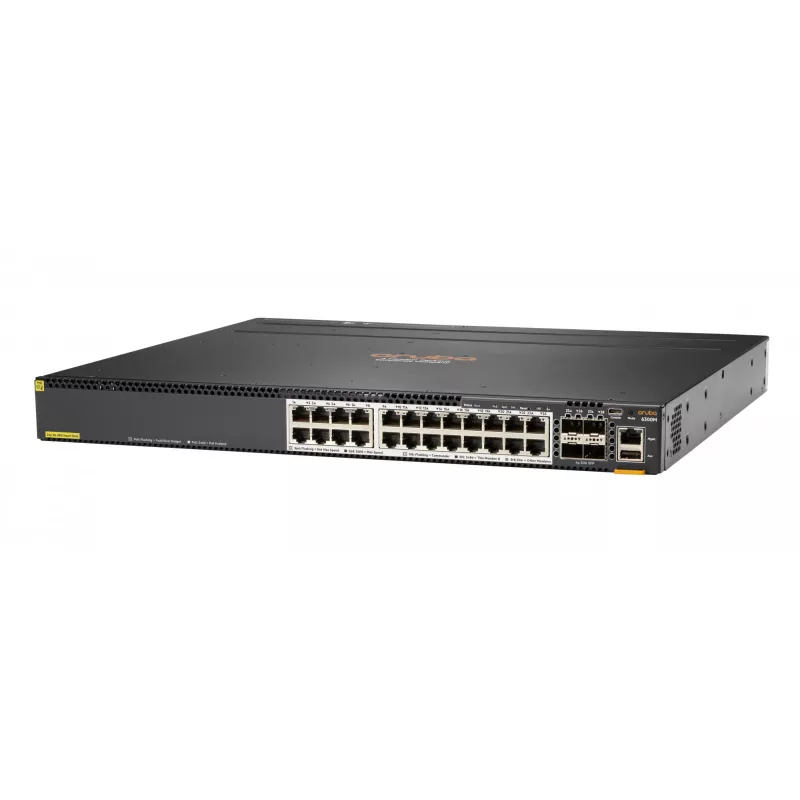 Hewlett Packard Enterprise HPE Aruba 6300M - Switch - L3 - zarządzany - 24 x 1/2,5/5/10GBase-T + 4 x 1 Gigabit / 10 Gigabit / 25 Gigabit / 50 Gigabit SFP56 (Uplink / Stacking) - Front