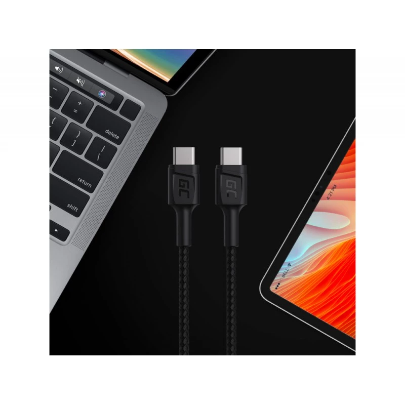 Kabel USB Green Cell KABGC30 USB 2.0 1,2 m USB C Czarny