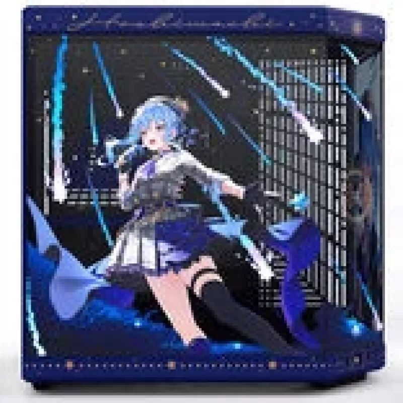 Obudowa komputerowa HYTE Y70 Hoshimachi Suisei niebieski Tempered Glass — średnia wieża ATX z panelami ze szkła hartowanego