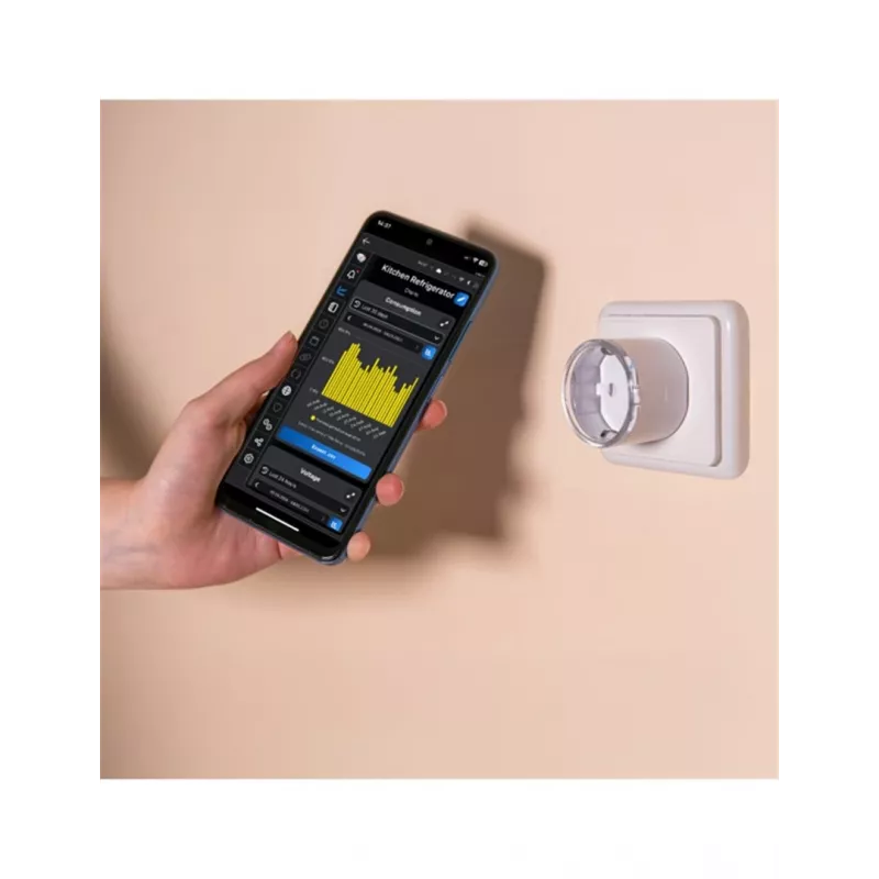 Inteligentne gniazdko Shelly Plug S Gen3 — inteligentne gniazdko Wi‑Fi z monitorowaniem energii, typ F, 110–230 V, 2500 W, białe