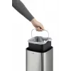 Kosz na śmieci Durable NO TOUCH 6 l prostokątny stal nierdzewna srebrny czarny