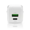 Ładowarka sieciowa everActive SC-330Q z 1x USB-A i 1x USB-C, 20W, biała