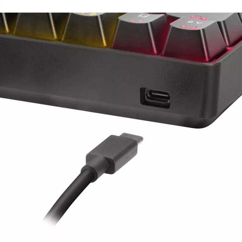 Mechaniczna klawiatura gamingowa Speedlink ATMOS RGB — kompaktowy układ, podświetlenie RGB