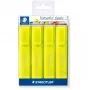 Marker Staedtler 364-1P WP4 z końcówką dłutową, żółty, 4 szt.