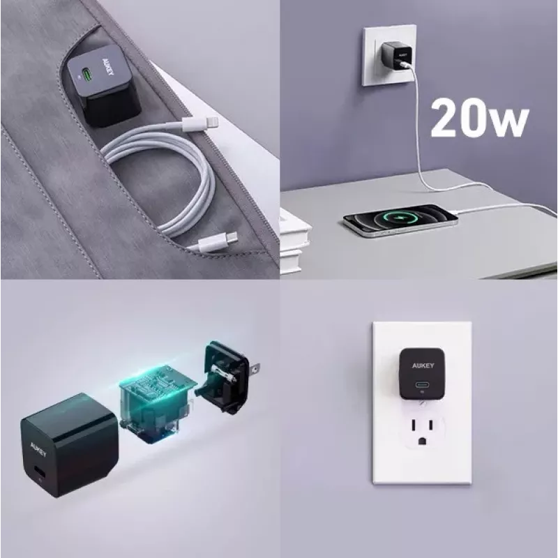 Mini ładowarka sieciowa PA-Y20S Biała 1xUSB-C 20W PD Power Delivery