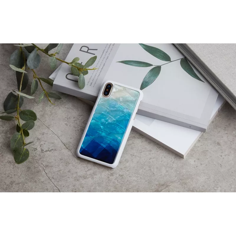 Etui na smartfon iKins do iPhone XS/S niebieskie jezioro białe