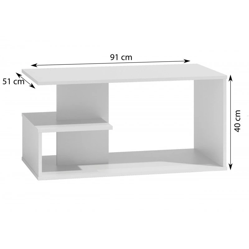 Topeshop ŁAWA DALLAS BIEL coffee/side/end table Stolik kawowy Kształt dowolny 1 noga