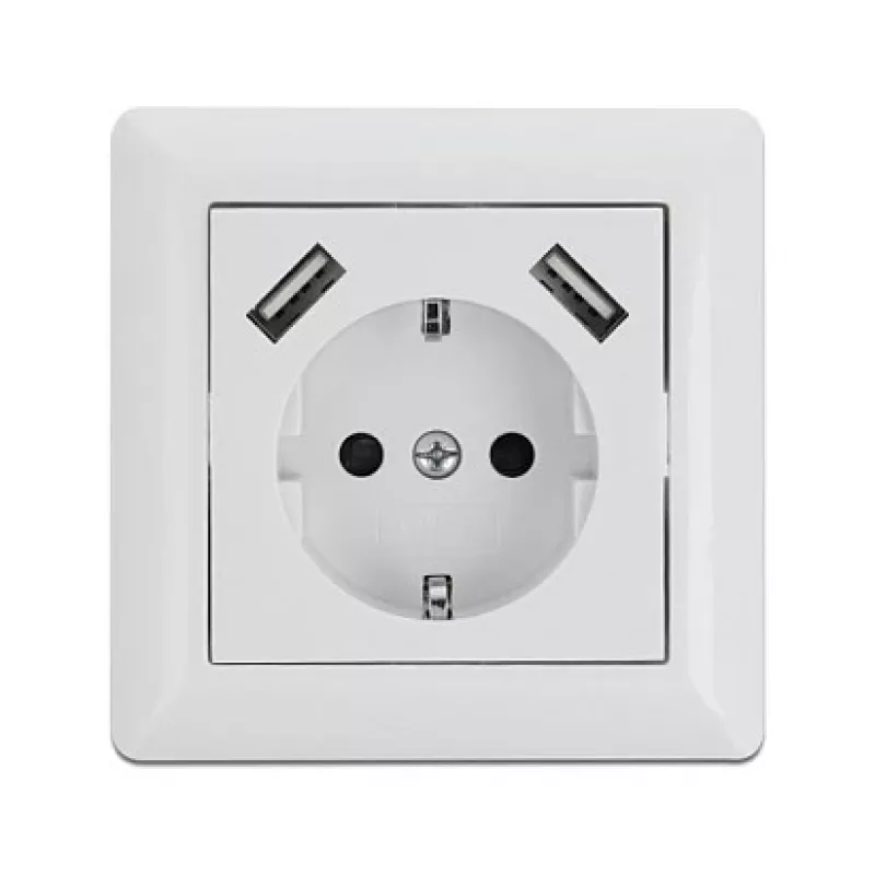 Gniazdo natynkowe 2 x USB + CEE 7/3 DeLOCK 11473