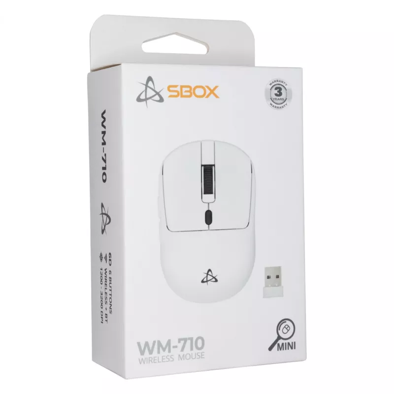 Mysz SBOX WM-710 biała bezprzewodowa