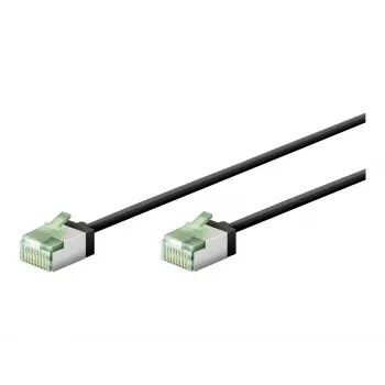 Wentronic goobay - Kabel krosowy - RJ-45 (M) do RJ-45 (M) - 15 cm - 3,8 mm - U/UTP, nieekranowany - CAT 8.1 - bezhalogenowy, wąski, linka - Czarny (74350)