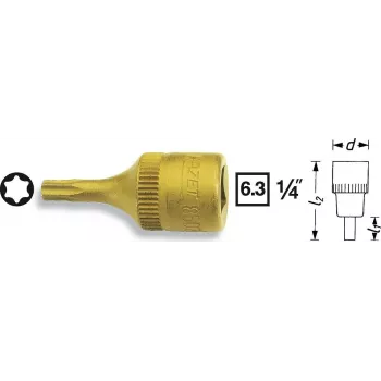Hazet Wkładka wkrętakowa Torx 6,3 mm (1/4) 8502-T30 Długość 28 mm (8502-T30)