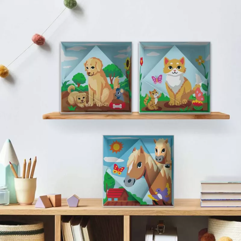 Zestaw do malowania Ravensburger CreArt Do it together — kot, wspólny zestaw farb