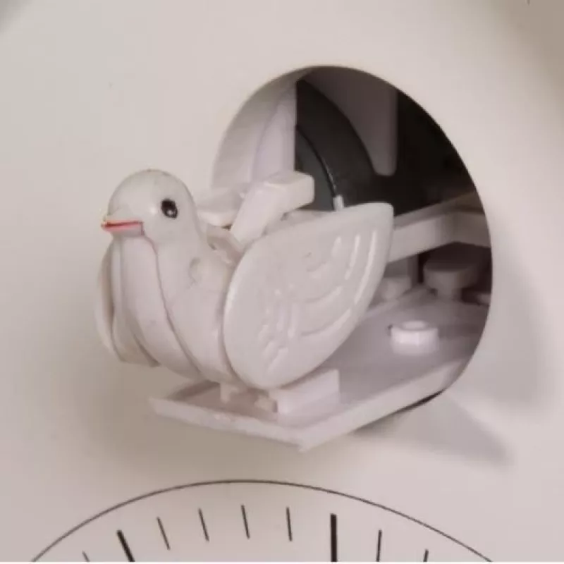 Zegar ścienny NeXtime Birdy 3108bl, 24,5x25,5x9,8 cm, niebiesko-biały