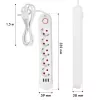 Listwa zasilająca MACLEAN MCE395 W — 5 gniazd, 3× USB A, 110–240 V AC, 2,1 A USB, maks. 2500 W, biała, kabel 1,5 m