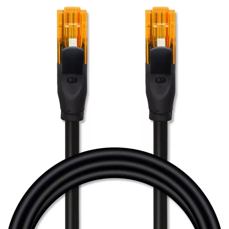 Kabel krosowy Ethernet QOLTEC CAT6, 2×RJ45, 20 m, czarny