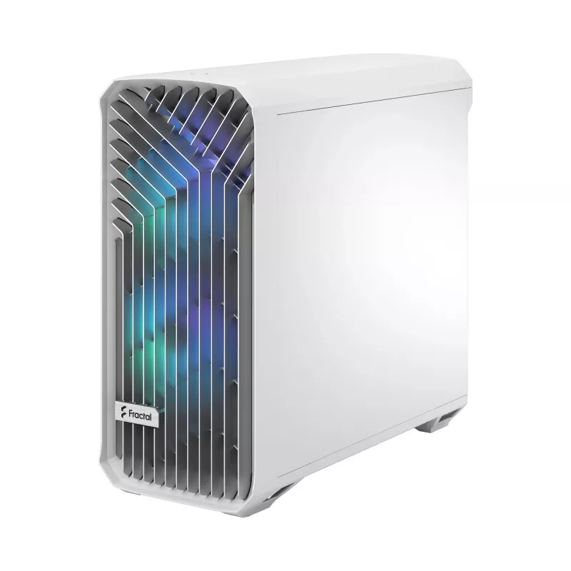 Obudowa PC Fractal Design Torrent White — obsługuje ATX, EATX, microATX, ITX; 2x wentylatory 180 mm z przodu; zatoki 2,5 cala/3,5 cala