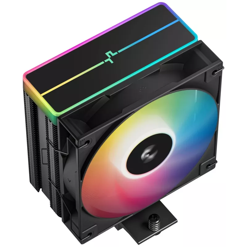 Wentylator DeepCool AG400 BK ARGB V2 120 mm Czarny — 120 mm wentylator chłodzenia procesora z łożyskiem hydraulicznym, obsługa wielu gniazd