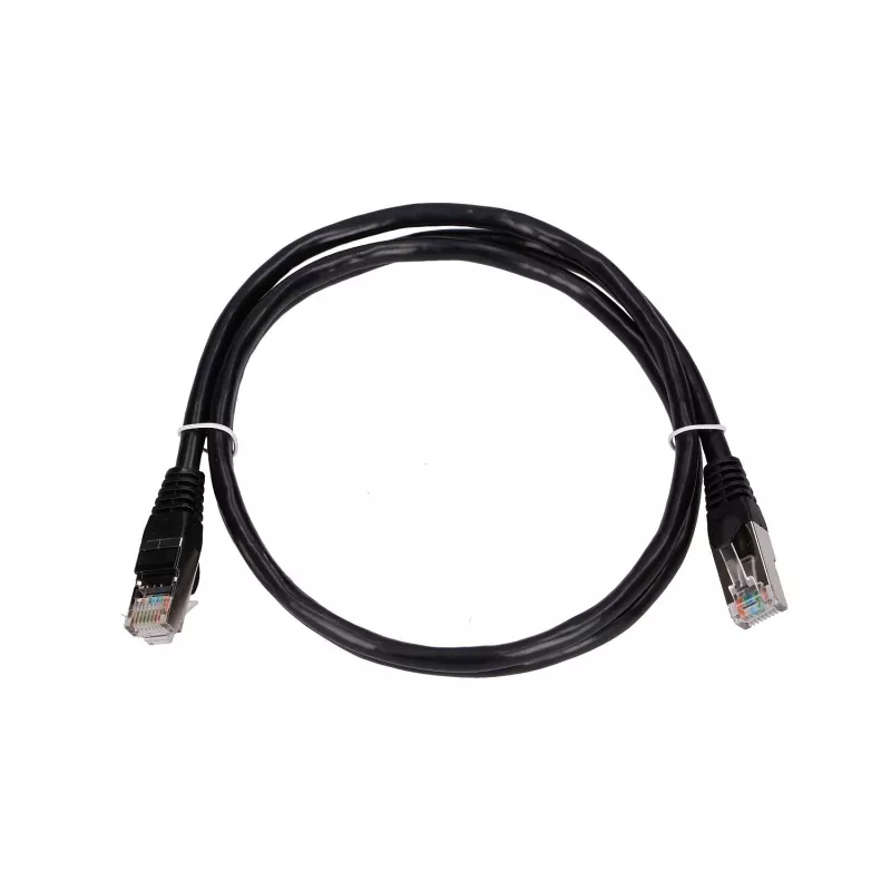 Kabel krosowy LAN Extralink Cat5e FTP 1 m, ekranowany F/UTP, RJ-45 do RJ-45, czarny