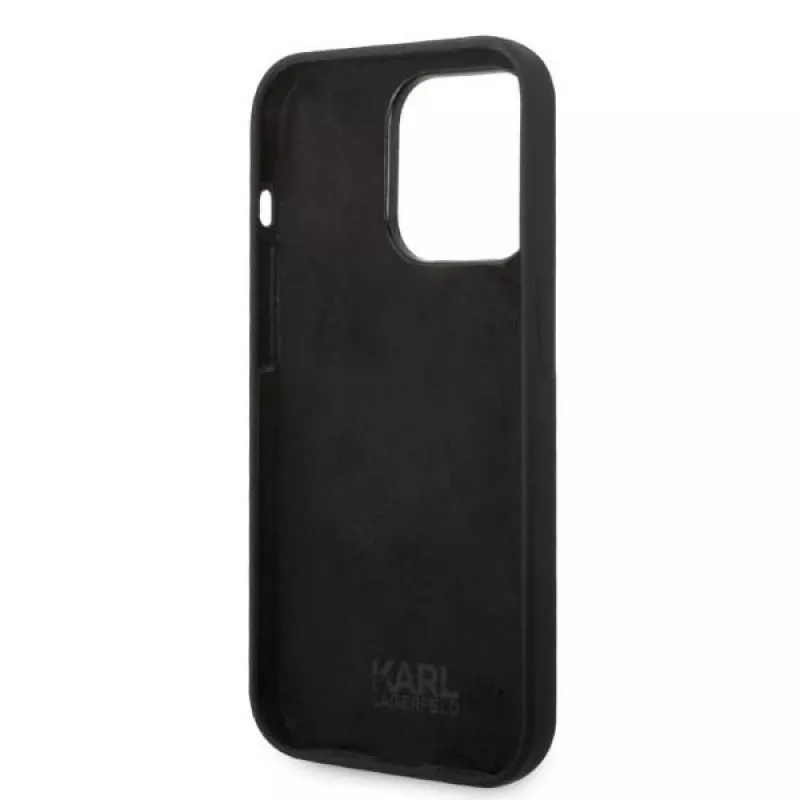 Karl Lagerfeld Soft Cover Silicone RSG Black for Apple iPhone 14 Pro KLHCP14LSRSGRCK