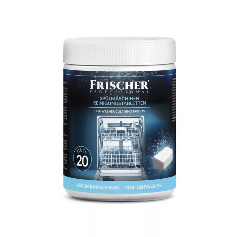Tabletki do czyszczenia zmywarek FRISCHER FR00206 20 szt. 16 g — tabletki czyszczące i odkamieniające do zmywarek