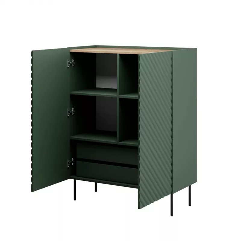 Regał cama meble ONDA ONDA 98×45×127 cm zielony, stojąca przyścienna szafka
