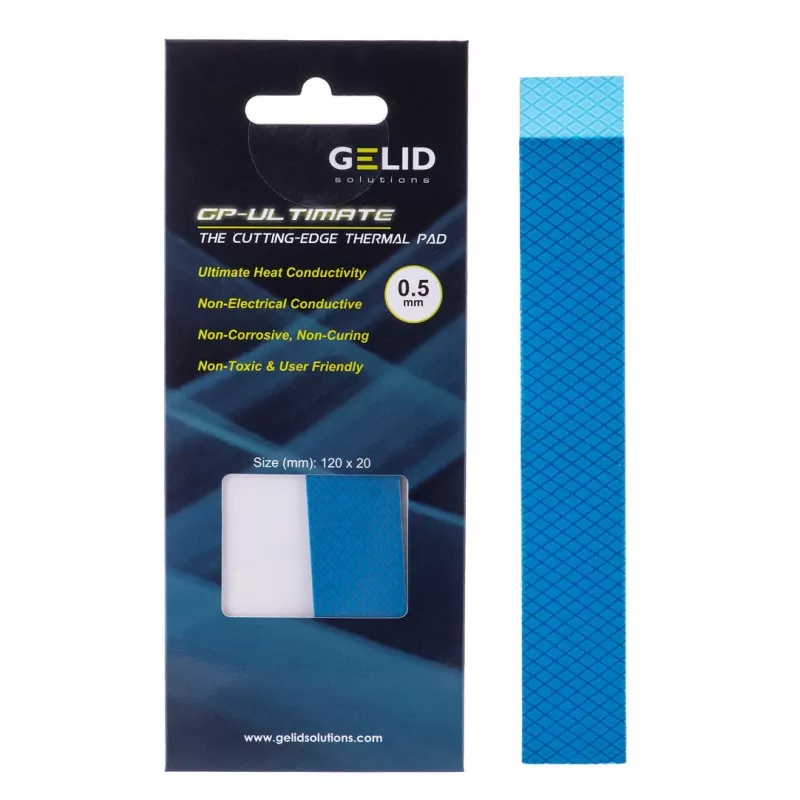Podkładka termiczna Gelid TP-GP04-R-A 120×20×0,5 mm, gęstość 3,2 g/cm³, szary