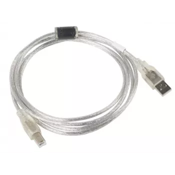 Kabel USB 2.0 LANBERG CA-USBA-12CC-0018-TR, USB A (męski) do USB B (męski), 1,8 m, przezroczysty