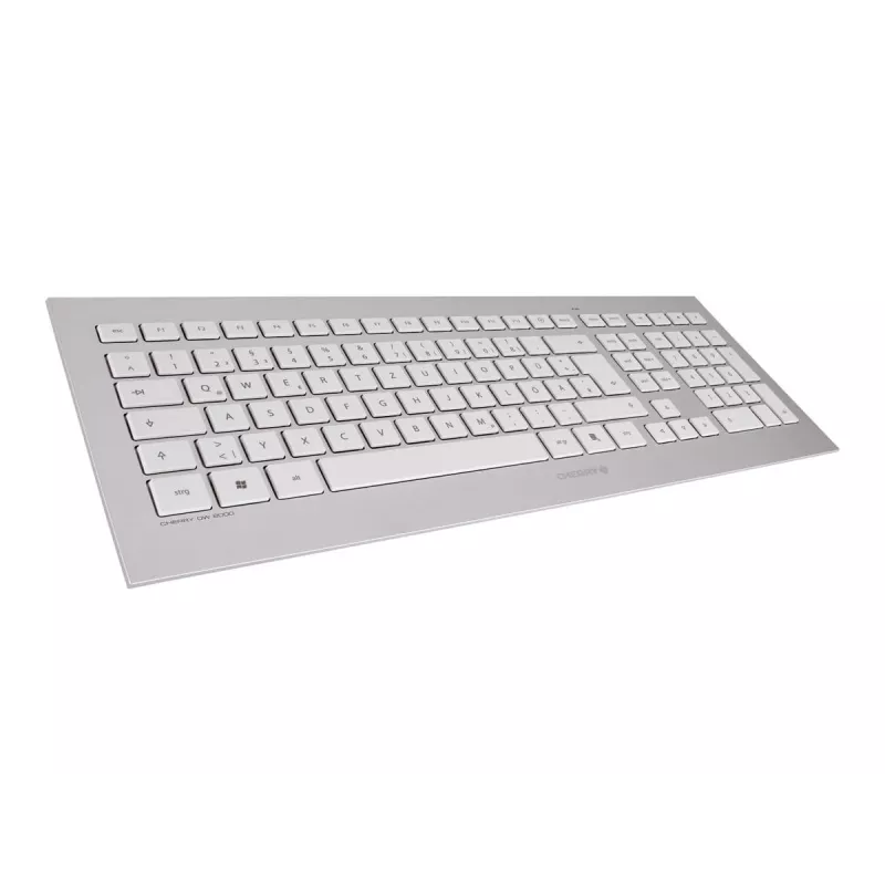 CHERRY DW 8000 klawiatura z myszką do biura RF Wireless francuski Srebrny, Biały