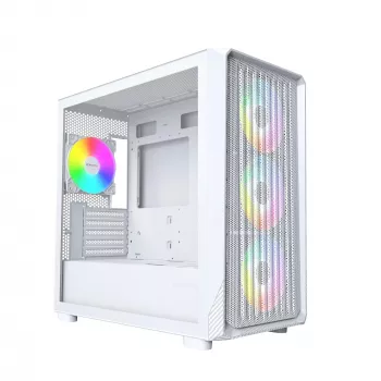 Obudowa PC Montech X5M (W) Micro Tower, biała — Micro-ATX/Mini-ITX, obsługa zasilacza ATX, 3x120 mm przód, 1x120 mm tył, 2 zatoki 3,5 cala, 4 zatoki 2,5 cala