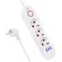 Listwa zasilająca MACLEAN MCE394W — 3 gniazda, 3×USB 2,1 A, 110–240 V AC, 2500 W, kabel 1,5 m, biała