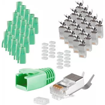 Złącze przewodowe RJ-45 ShiverPeaks 72067-20G zielone