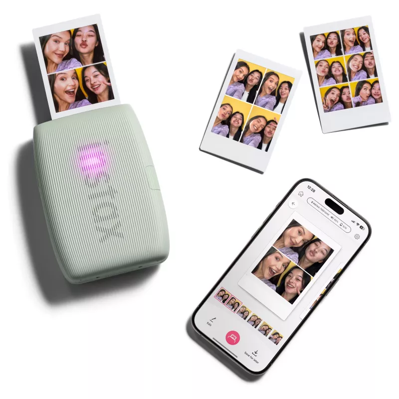 Natychmiastowa drukarka Fujifilm Instax Mini Link3 Sage zielony — 800×600 DPI, wydruki 6,2×4,6 cm, Bluetooth, 0,21 kg