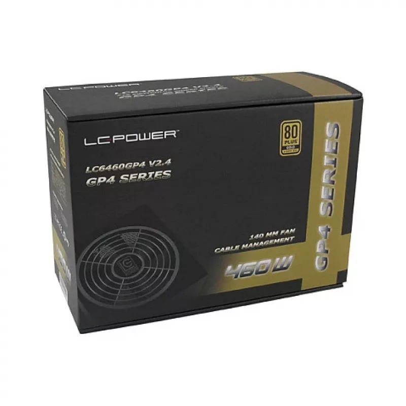 LC Power GP4 Series LC6460GP4 V2,4 - Zasilacz (wewnętrzny) - ATX12V 2,4 - 80 PLUS Gold - 460 Watt - aktywny PFC (LC6460GP4)