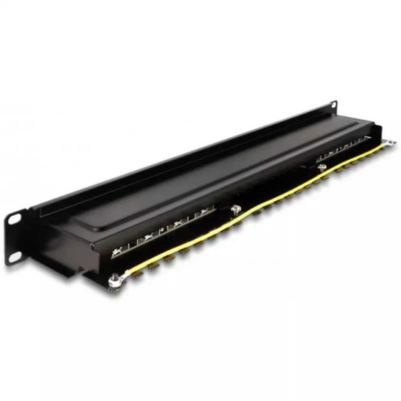 DeLOCK 66876 panel krosowy 1U Cat6a Czarny Metal