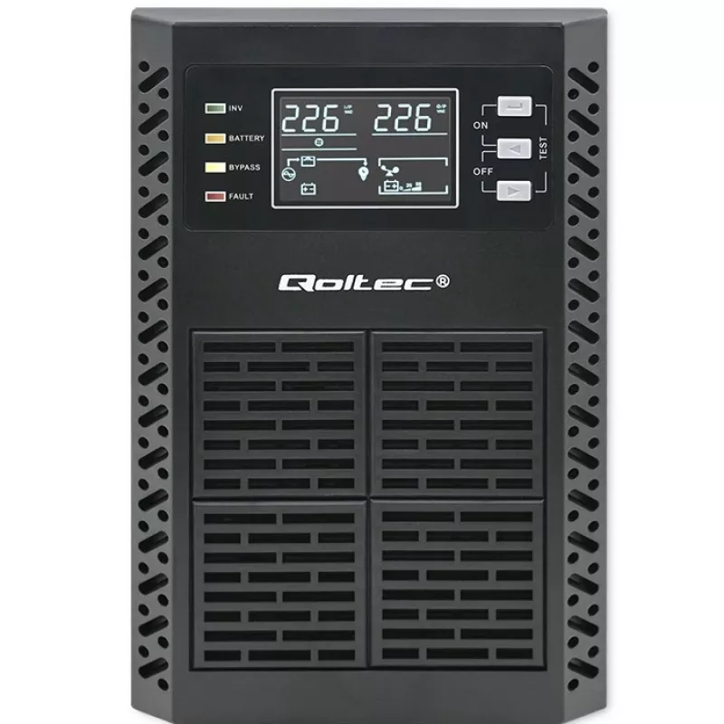 Qoltec Zasilacz awaryjny (UPS) | 1kVA | 1000W | Współczynnik mocy 1.0 | LCD | EPO | USB | Online