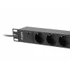 Lanberg PDU-03E-0200-BK jednostka dystrybucji zasilania (PDU) 3 gniazda AC 1U czarna