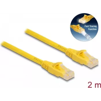 Kabel sieciowy DeLOCK RJ45 Kat.6A U/UTP 2m żółty