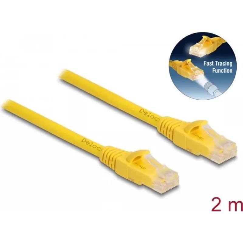 Kabel sieciowy DeLOCK RJ45 Kat.6A U/UTP 2m żółty